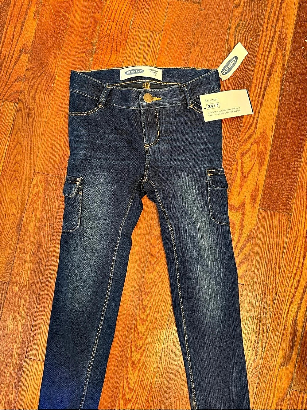 Old Navy Ballerina Jeggings 24/7 Cargo Boys Size 5 Blue Jeans